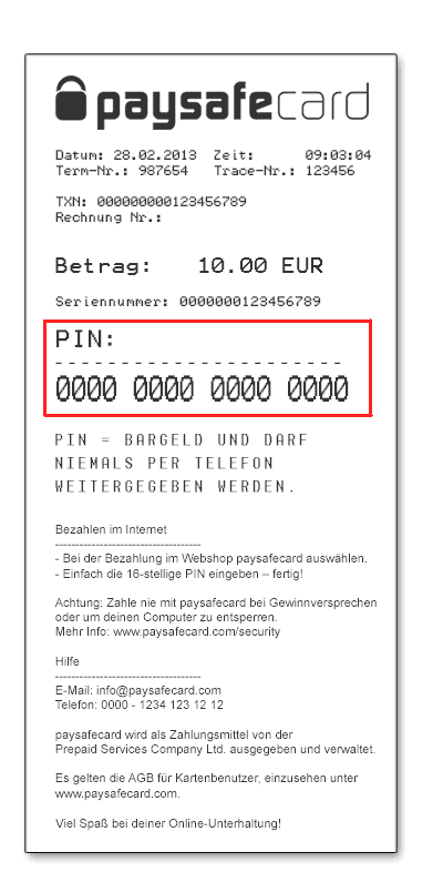 paysafecard ticket